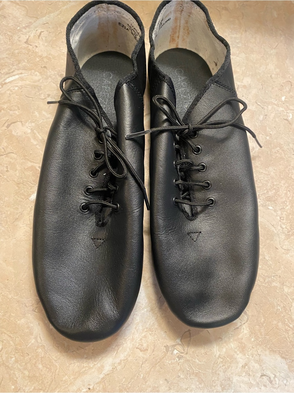 Capezio Black Leather Five-Eyelet Derby Dance Shoes